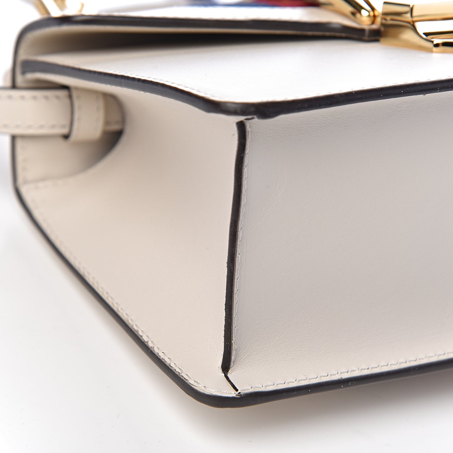Calfskin Mini Sylvie Top Handle Bag White