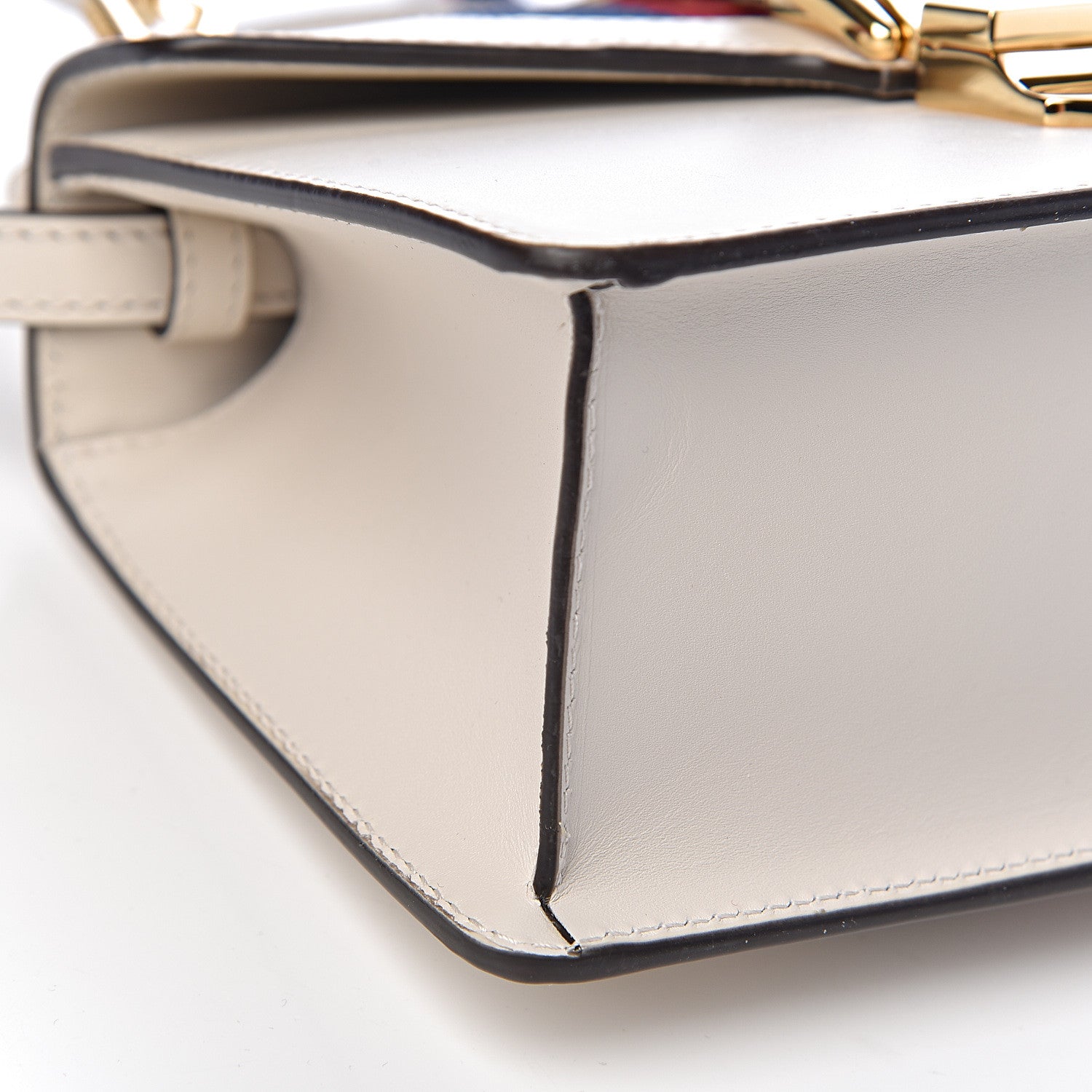 Gucci Calfskin Mini Sylvie Top Handle Bag White 7 of 9