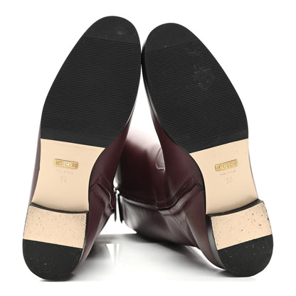 Gucci Calfskin Rajah Tall Boots 35 Burgundy 6 of 10