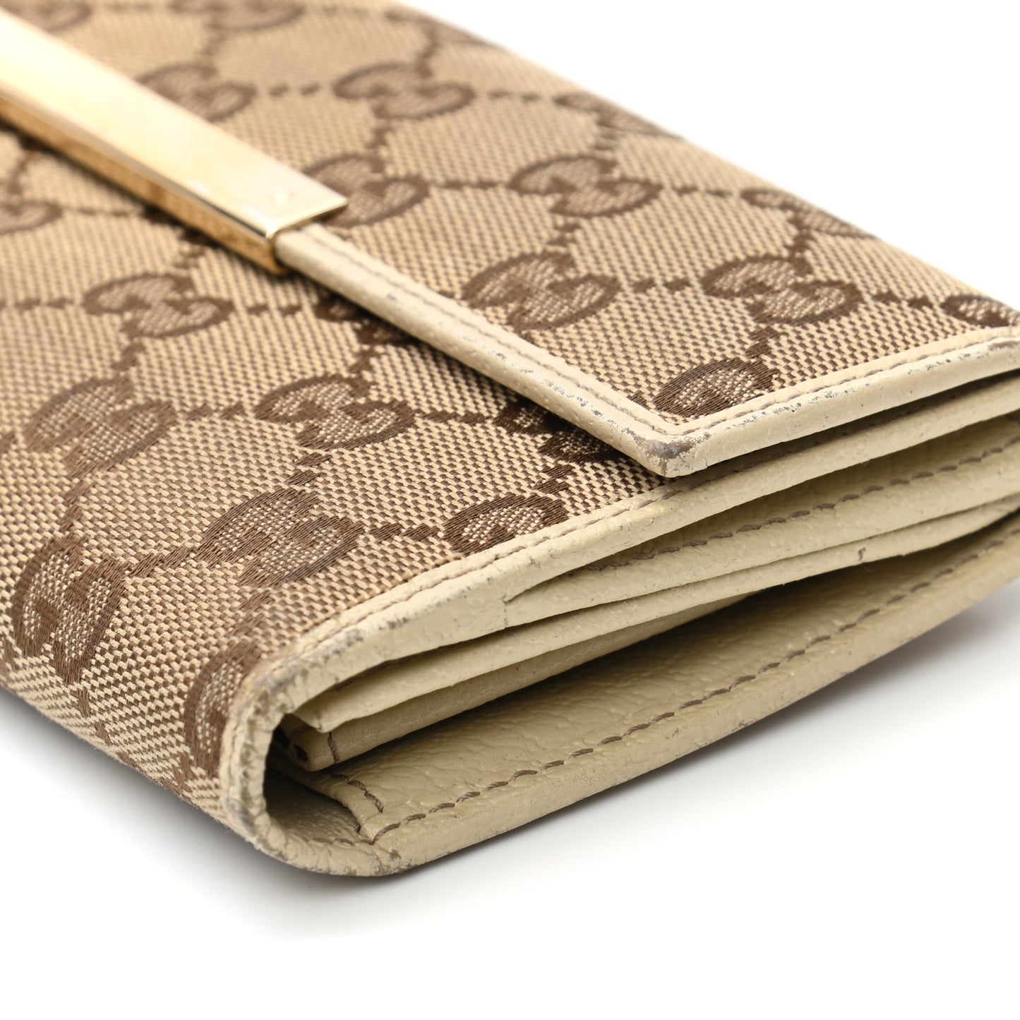 Monogram Metal Bar Continental Flap Wallet Off White