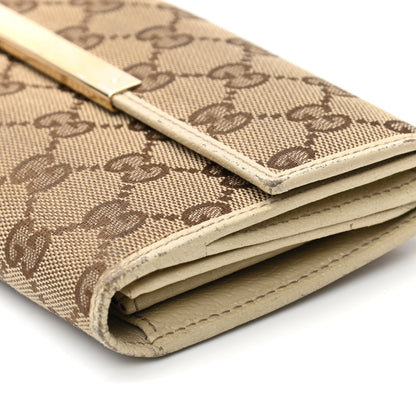 Gucci Monogram Metal Bar Continental Flap Wallet Off White 10 of 11