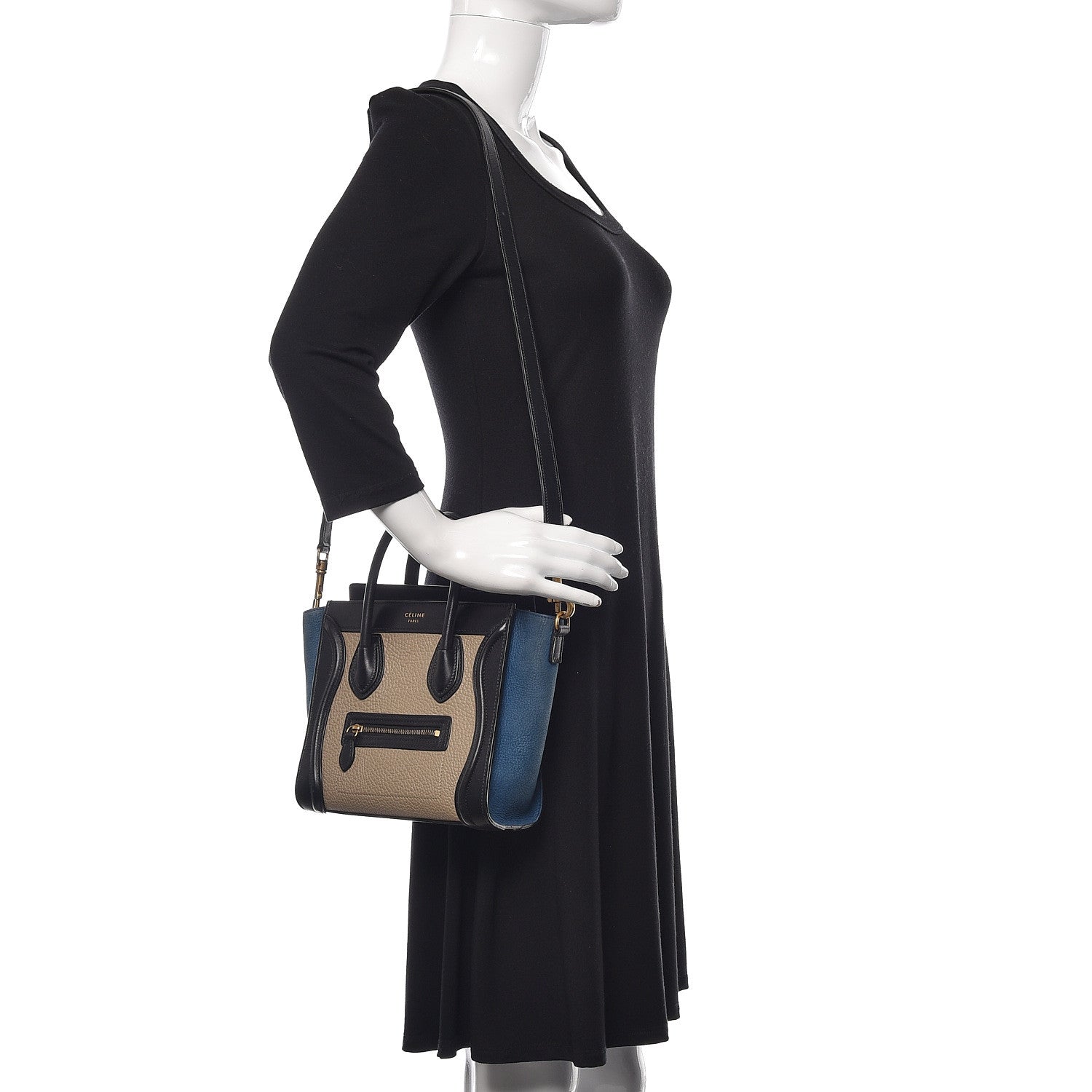 Celine Bullhide Calfskin Nano Tri-Color Luggage Light Taupe 2 of 12
