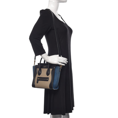 Celine Bullhide Calfskin Nano Tri-Color Luggage Light Taupe 2 of 12
