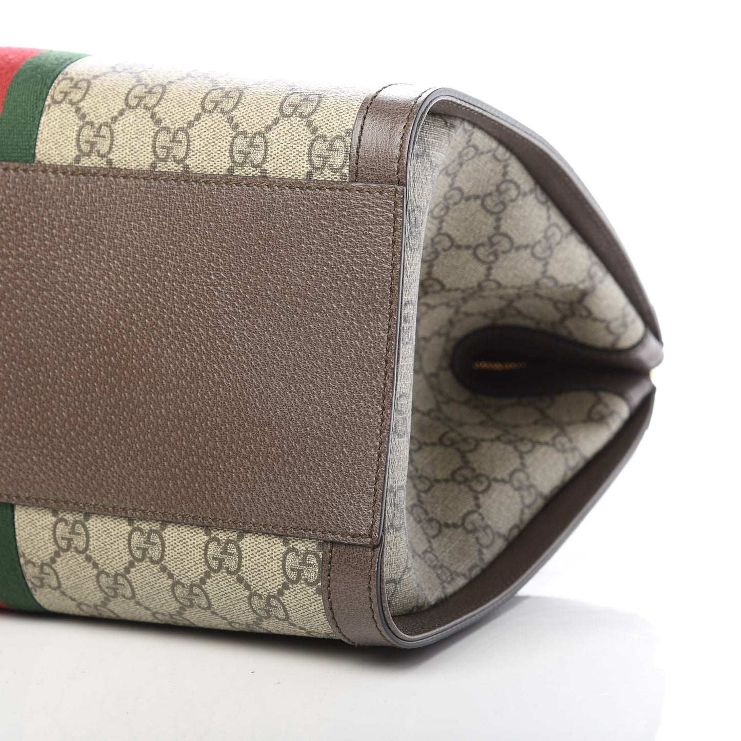 GG Supreme Monogram Web Medium Ophidia Tote Bag Brown