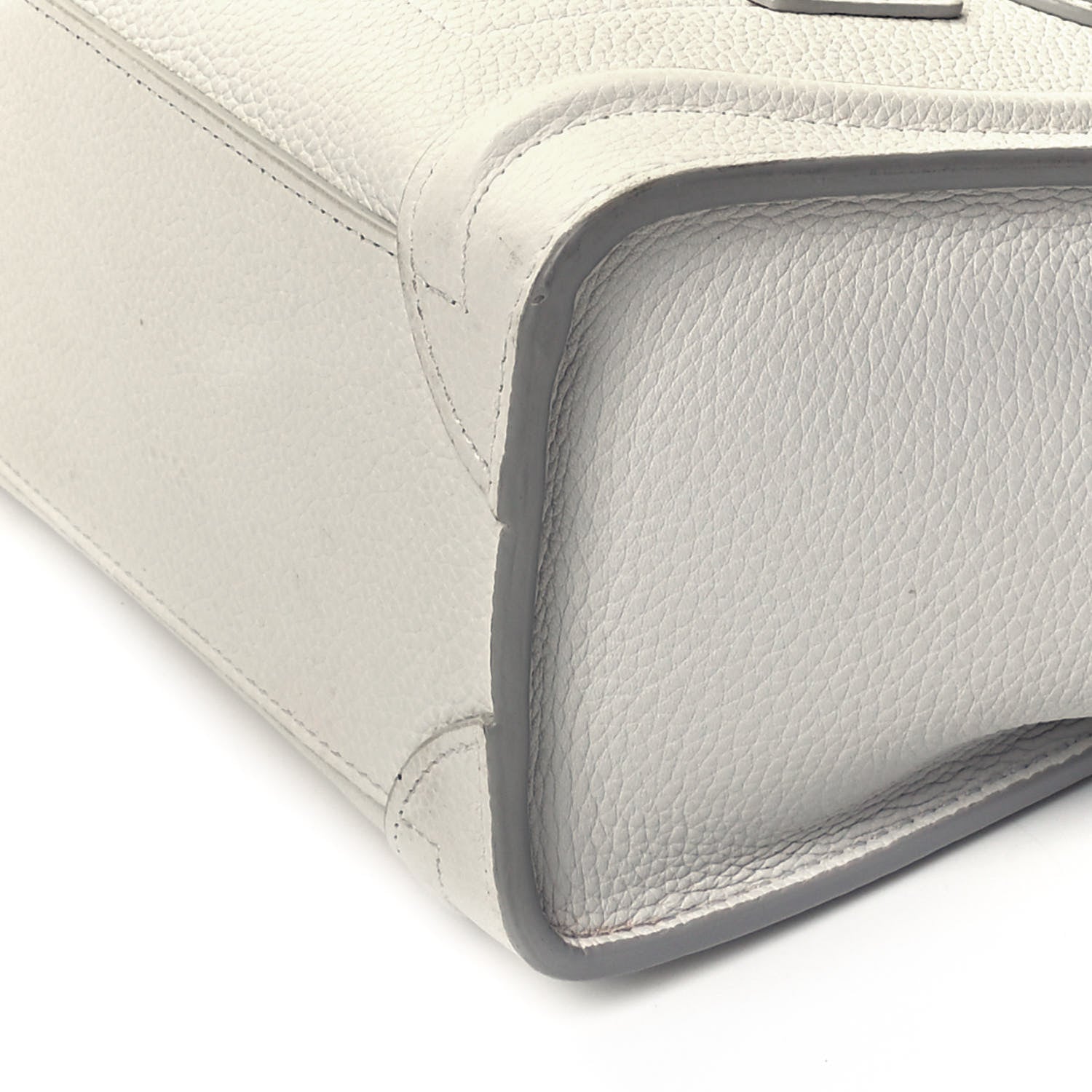Celine Drummed Calfskin Nano Luggage White 6 of 9