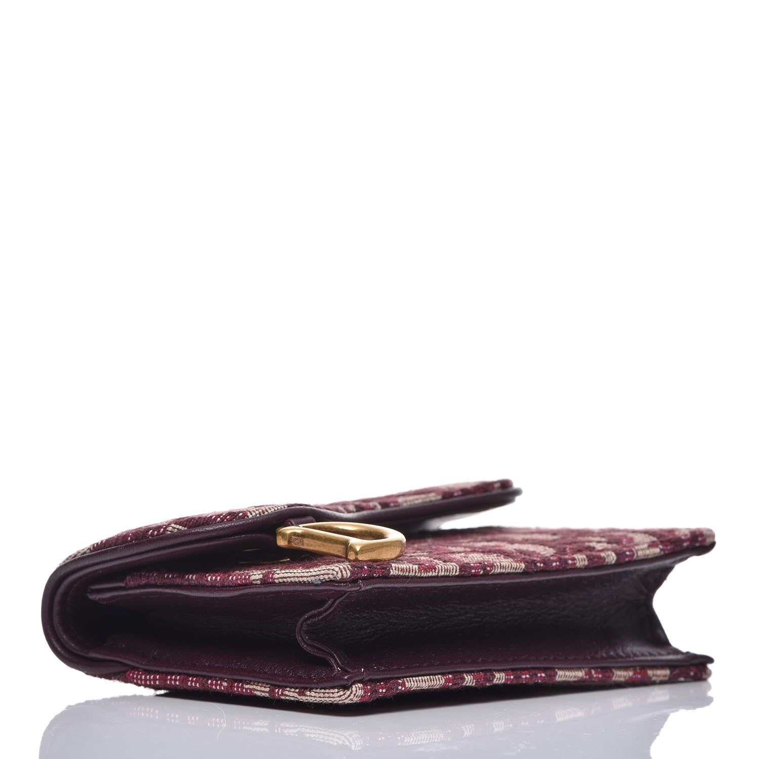 Christian Dior Oblique Saddle Card Holder Bordeaux 4 of 7