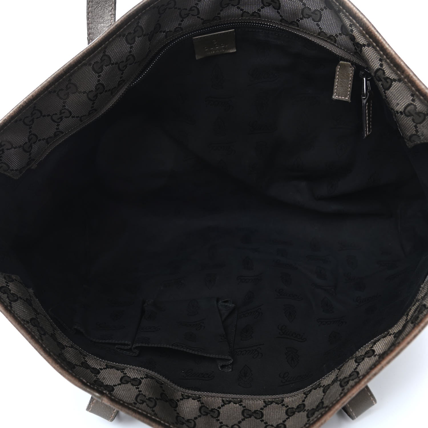 Gucci Imprime Monogram Medium Zippered Shopping Tote Pewter 4 of 4