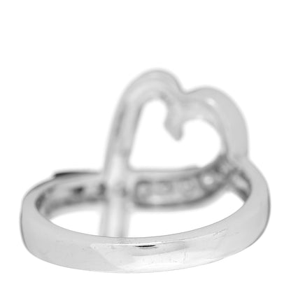 Tiffany 18K White Gold Diamond Paloma Picasso Loving Heart Ring 47 4 4 of 5