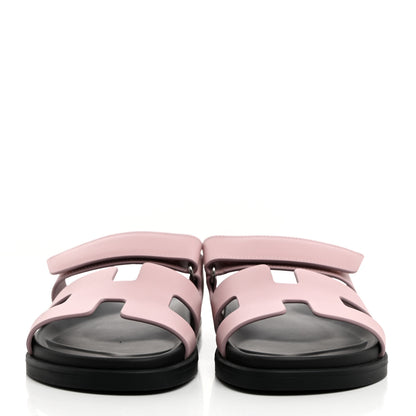 Hermes Calfskin Womens Chypre Sandals 39 Rose Porcelaine 2 of 8