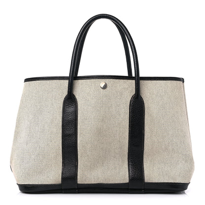 Hermes Toile Buffle Skipper Garden Party 36 MM Tote Black 1 of 18