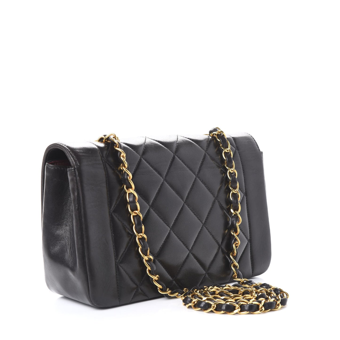 Lambskin Quilted Small Single Flap Black