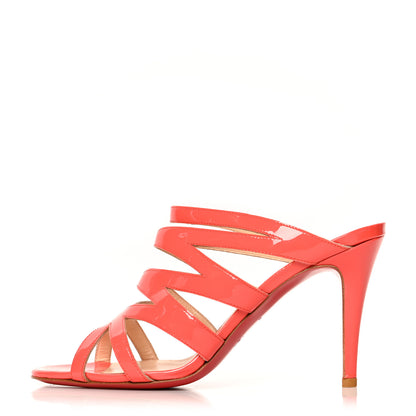 Christian Louboutin Patent Calfskin Zorro 85 Slide Sandal 37 Corail 1 of 8