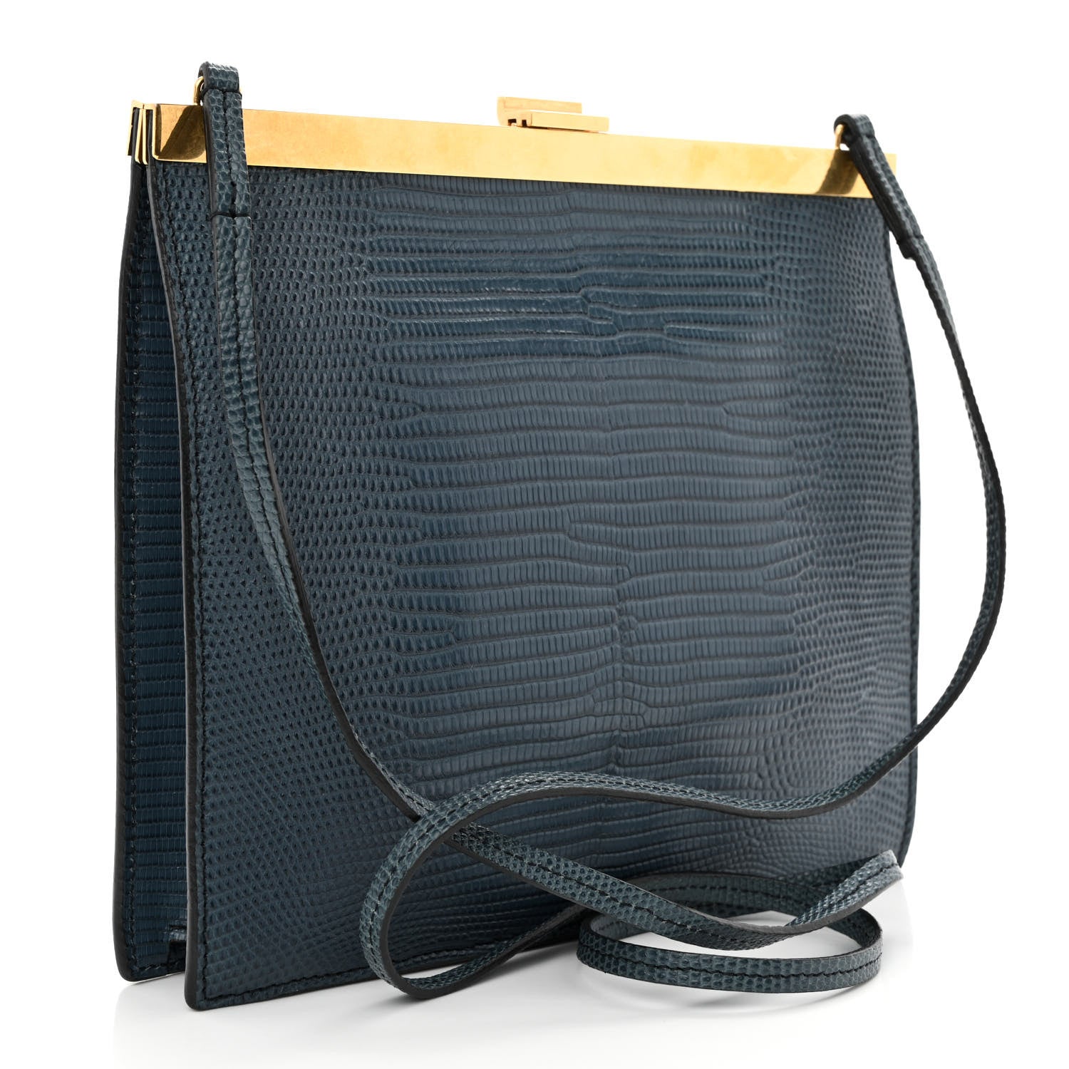 Celine Lizard Mini Clasp Bag Blue 3 of 10