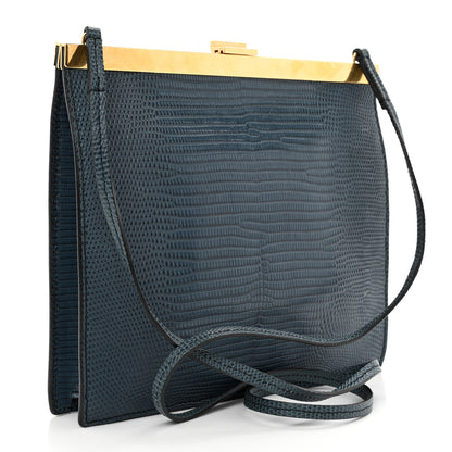 Celine Lizard Mini Clasp Bag Blue 3 of 10