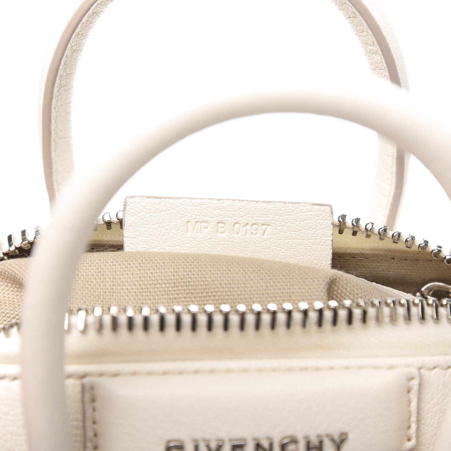 Sugar Goatskin Mini Antigona Beige Buff