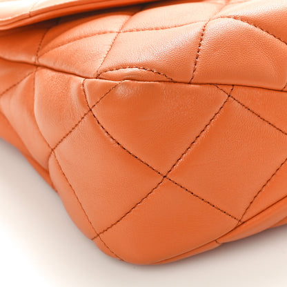 Chanel Calfskin Quilted Top Handle Flap Orange 9 of 10