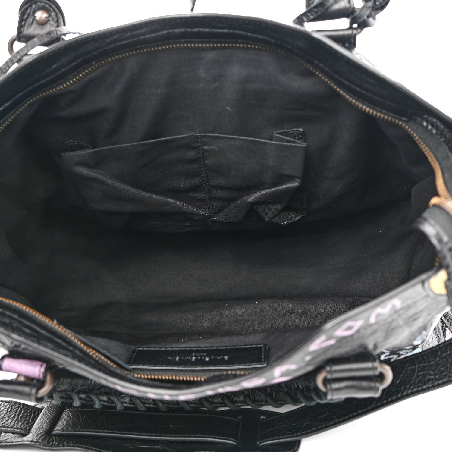 Balenciaga Agneau Graffiti All Over Classic Hardware City Black Multicolor 4 of 8