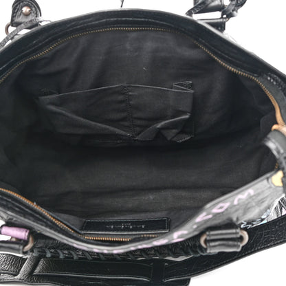 Balenciaga Agneau Graffiti All Over Classic Hardware City Black Multicolor 4 of 8