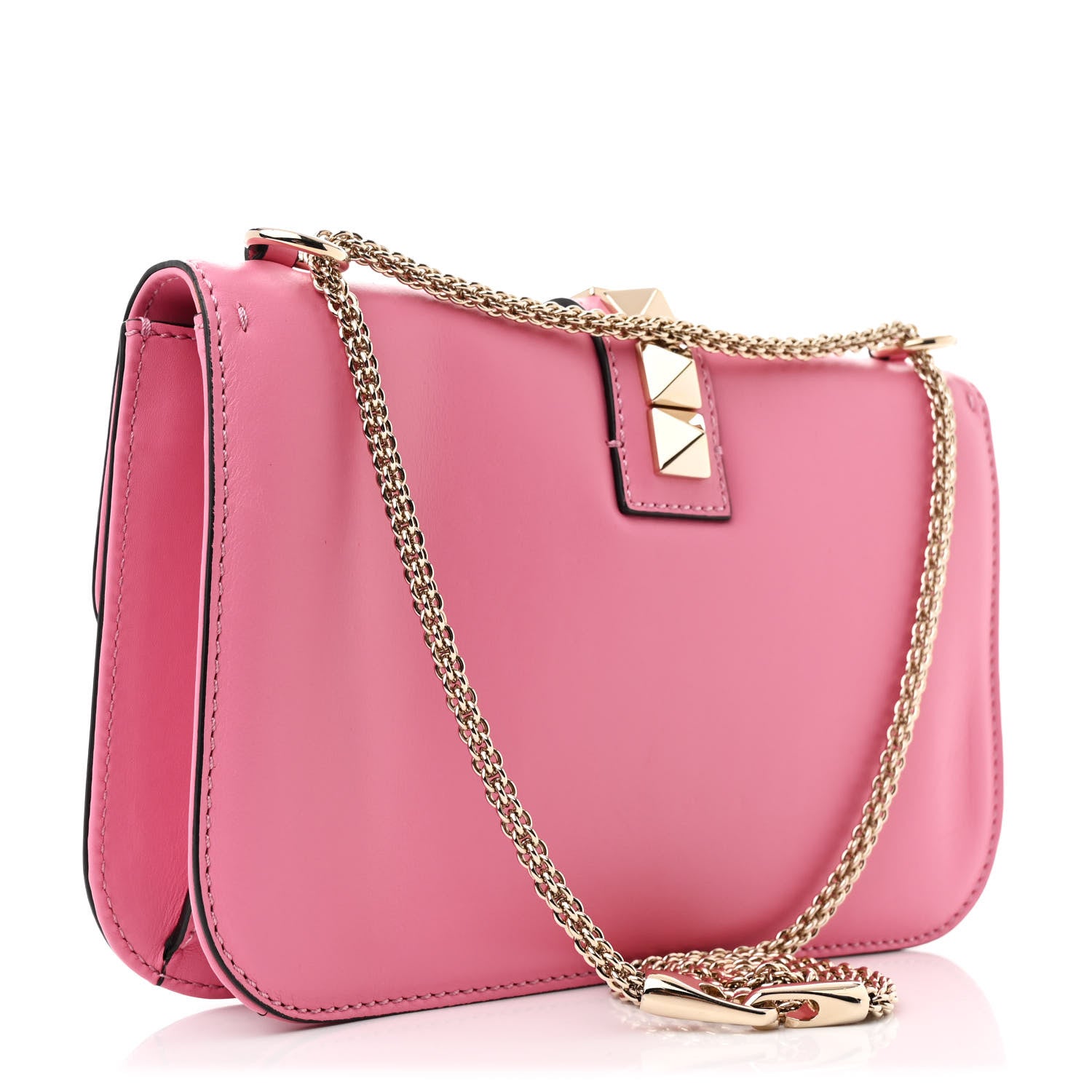 Valentino Garavani Vitello Medium Glam Lock Rockstud Flap Ninphea 3 of 9