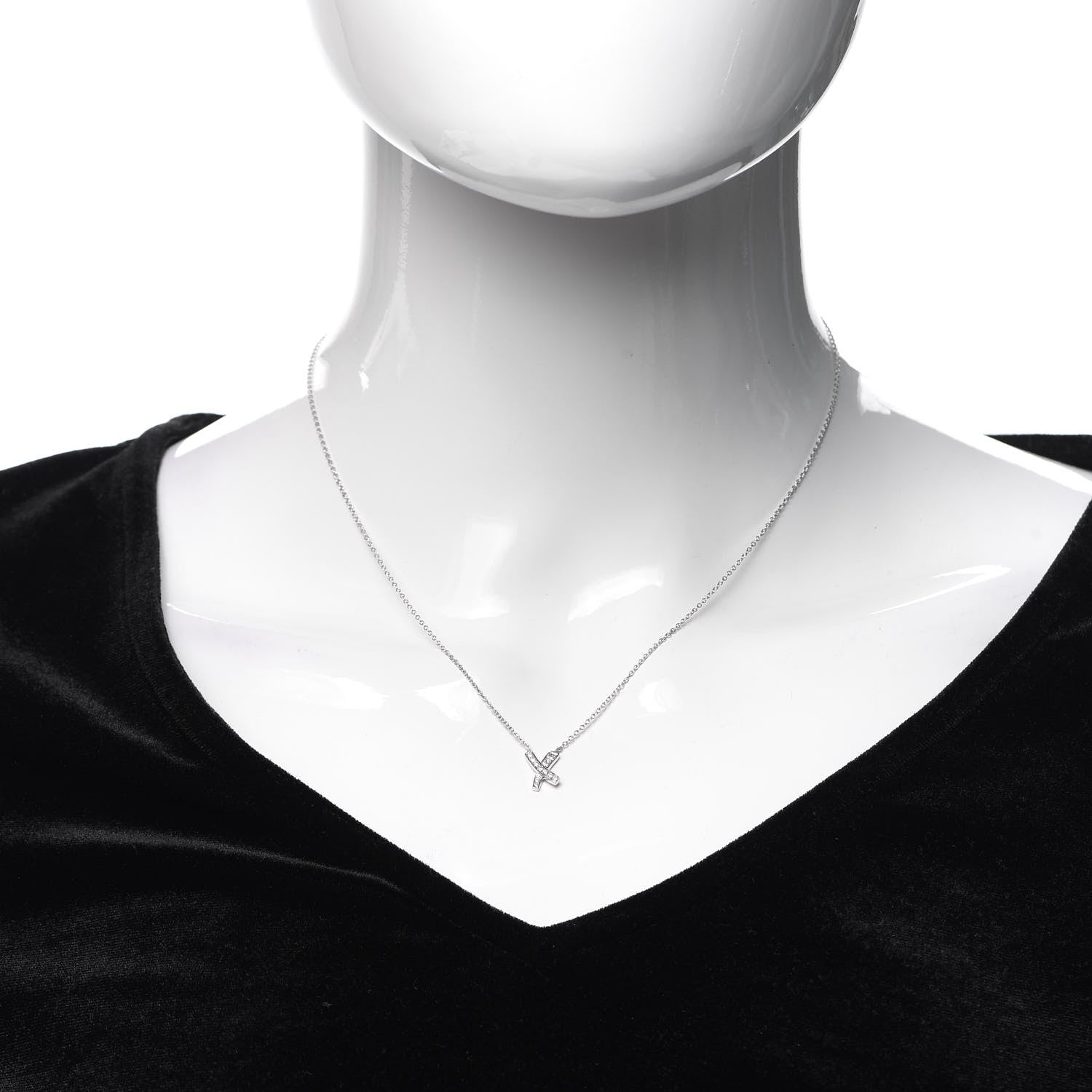 Tiffany Platinum Diamond Paloma Picasso Graffiti X Pendant Necklace 2 of 6