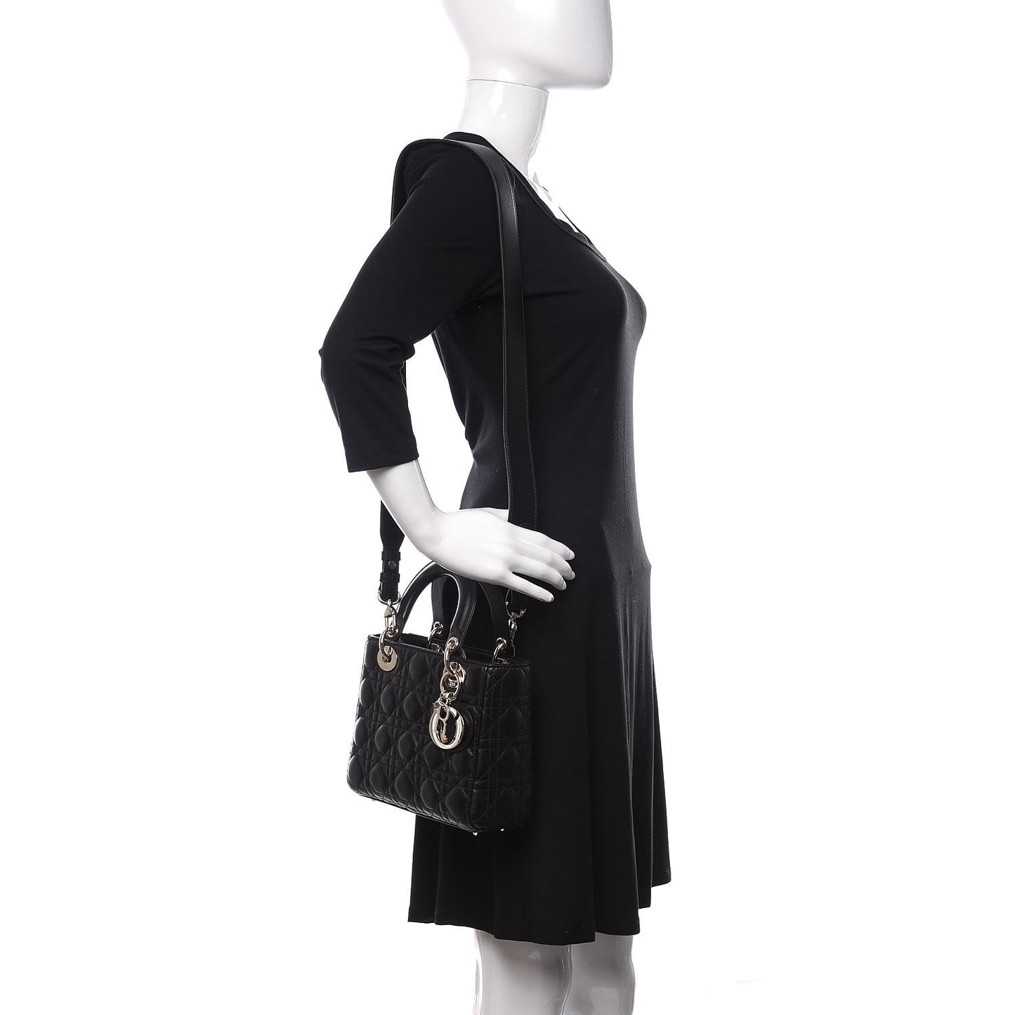 Lambskin Cannage Small My ABCDior Lady Dior Black