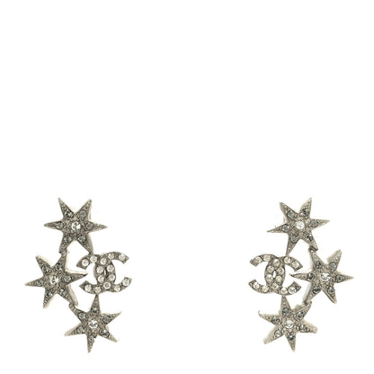 Chanel Crystal CC Star Earrings Silver 1 of 4