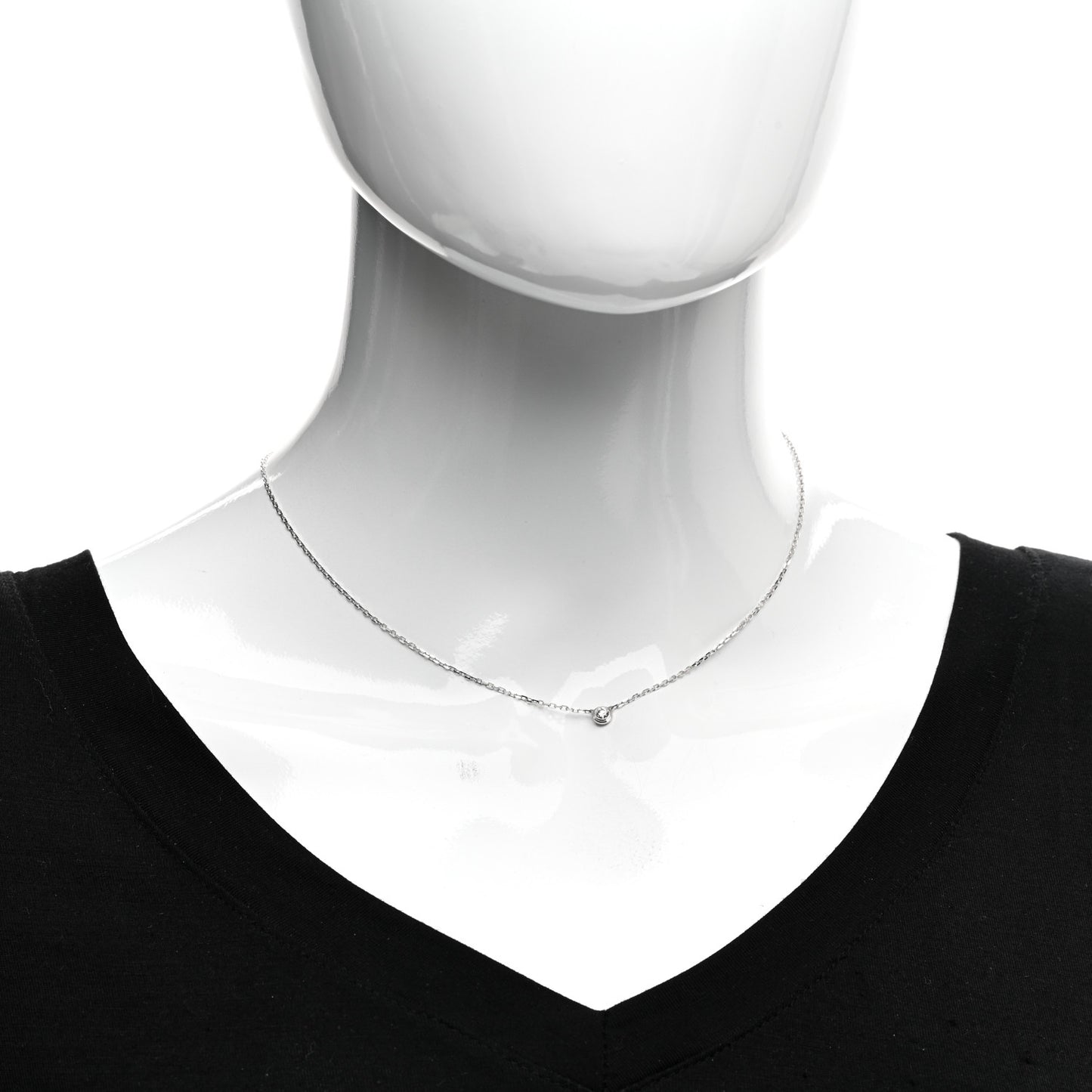 18K White Gold Diamond SM D'Amour Pendant Necklace