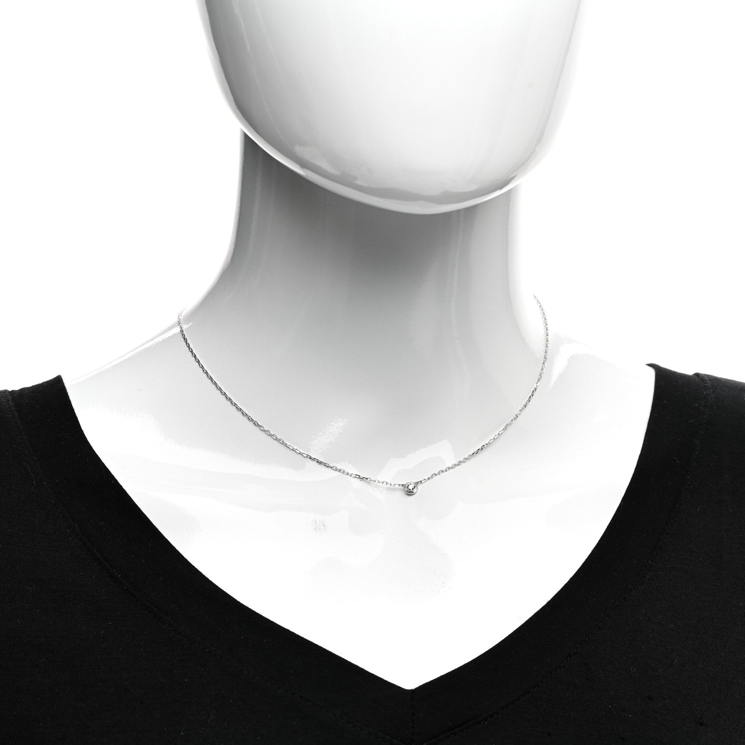 Cartier 18K White Gold Diamond SM D'Amour Pendant Necklace 2 of 4