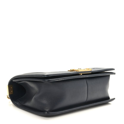 Chanel Caviar Suede Calfskin Chevron Medium Boy Flap Navy 4 of 9