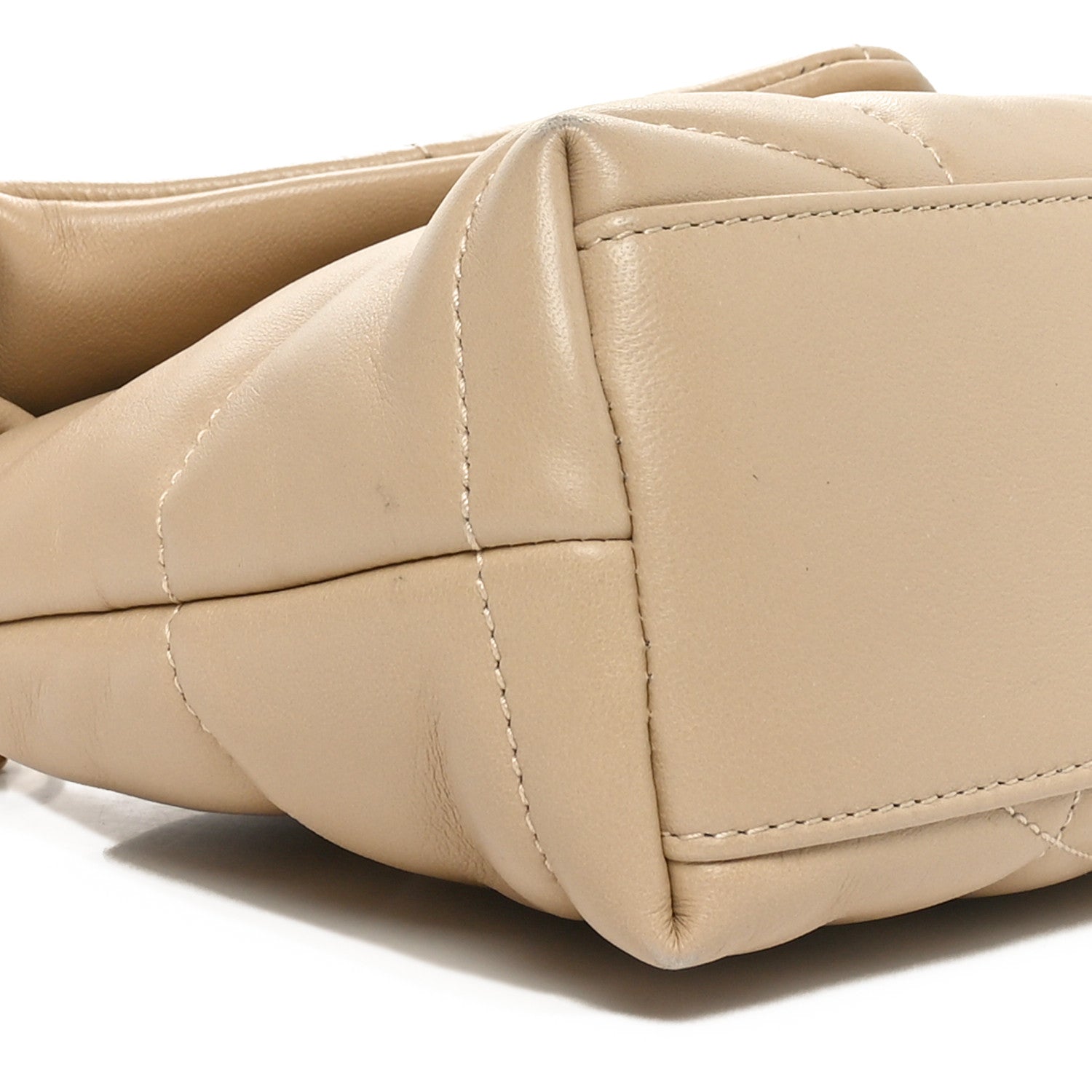 Saint Laurent Lambskin Quilted Toy Loulou Puffer Monogram Chain Satchel Nude Powder 9 of 10