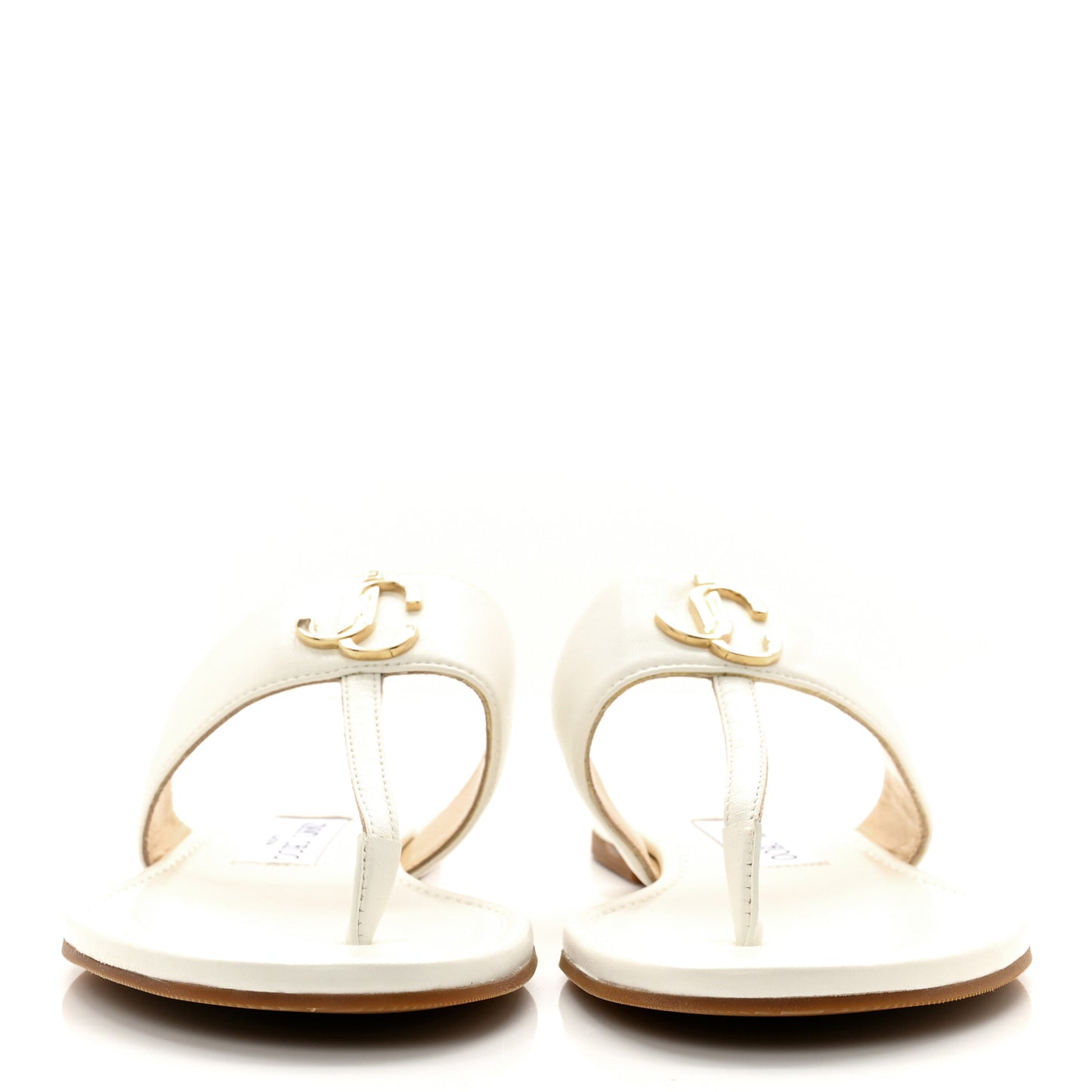 Calfskin JC Flat Sandals 38 Milk