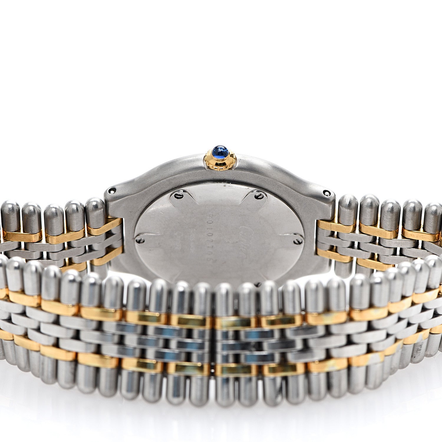 Cartier Stainless Steel 18K Yellow Gold 31mm Must De 21 Bullet Link Quartz Watch 4 of 7