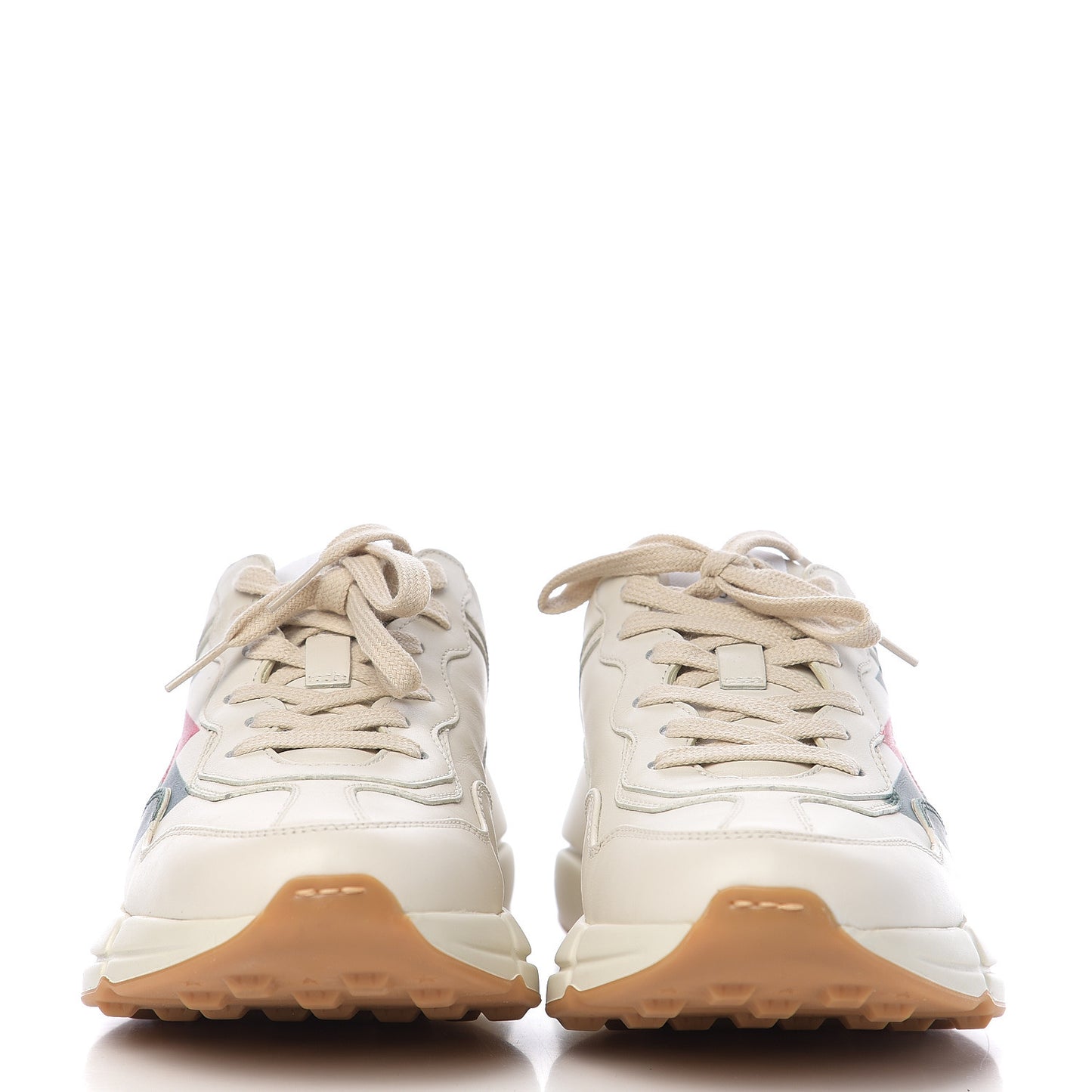Calfskin Web Printed Mens Rhyton Sneakers 6.5 Mystic White