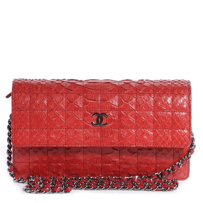 Chanel Python Wallet On Chain WOC Red 1 of 7