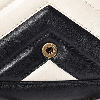 Gucci Calfskin Matelasse Super Mini GG Marmont Shoulder Bag Black White 14 of 14