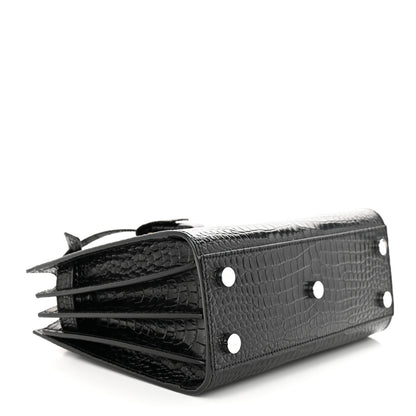 Saint Laurent Calfskin Crocodile Embossed Nano Sac De Jour Black 4 of 12