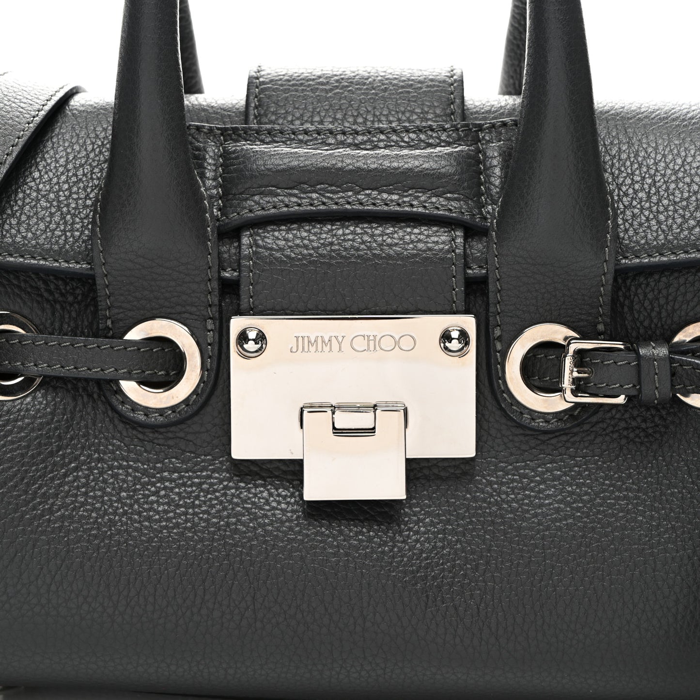 Grainy Calfskin Small Rosalie Satchel Grey