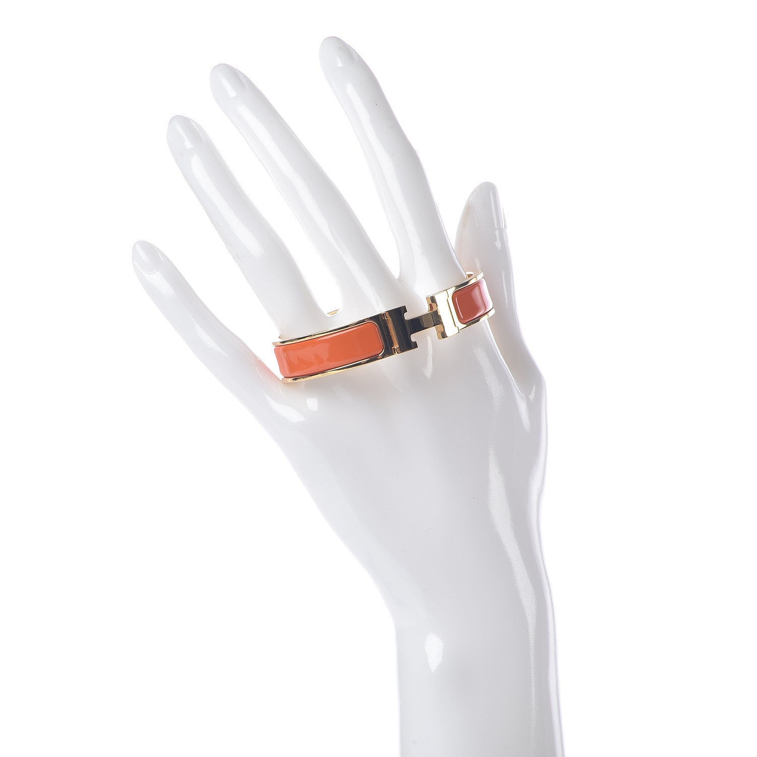 Hermes Enamel Narrow Clic Clac H Bracelet PM Orange 2 of 6