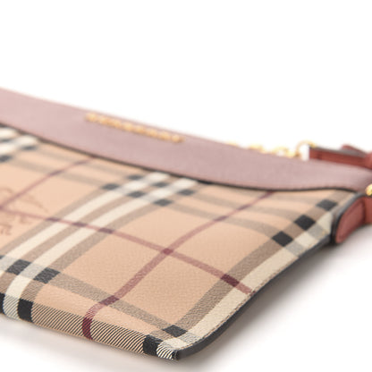 Burberry Haymarket Check Peyton Crossbody Clutch Bag Dusty Pink 7 of 11