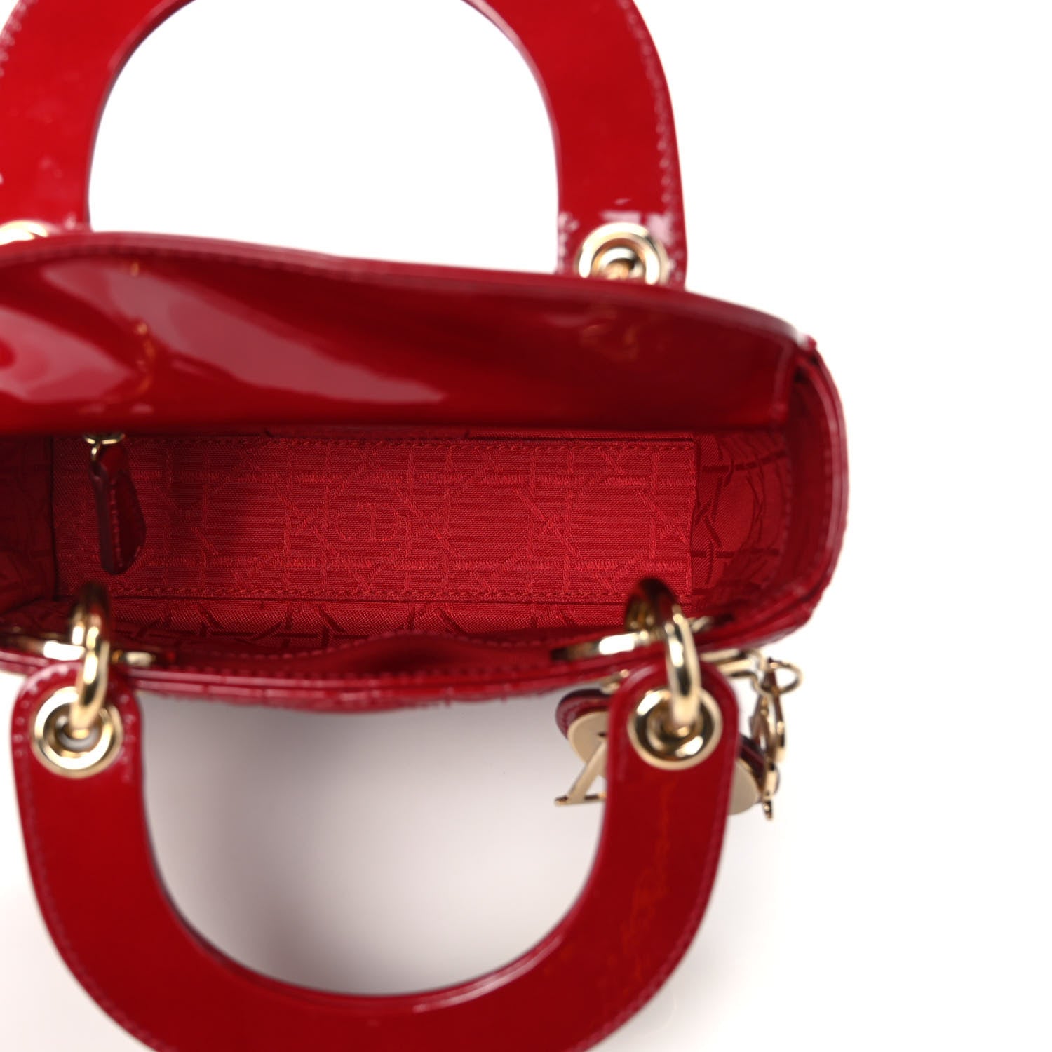 Christian Dior Patent Cannage Mini Lady Dior Red 5 of 8