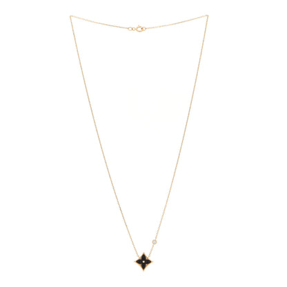 Louis Vuitton 18K Yellow Gold Diamond Black Onyx Color Blossom BB Star Pendant Necklace 3 of 7