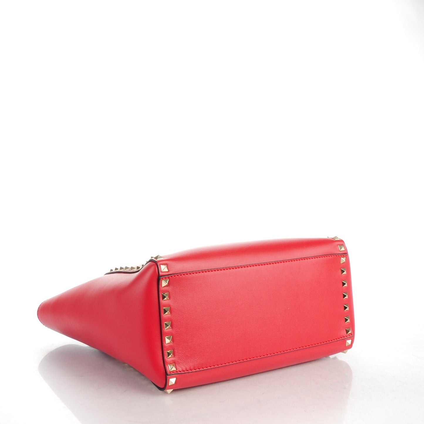 Vitello Rockstud Double Handle Tote Rosso Valentino