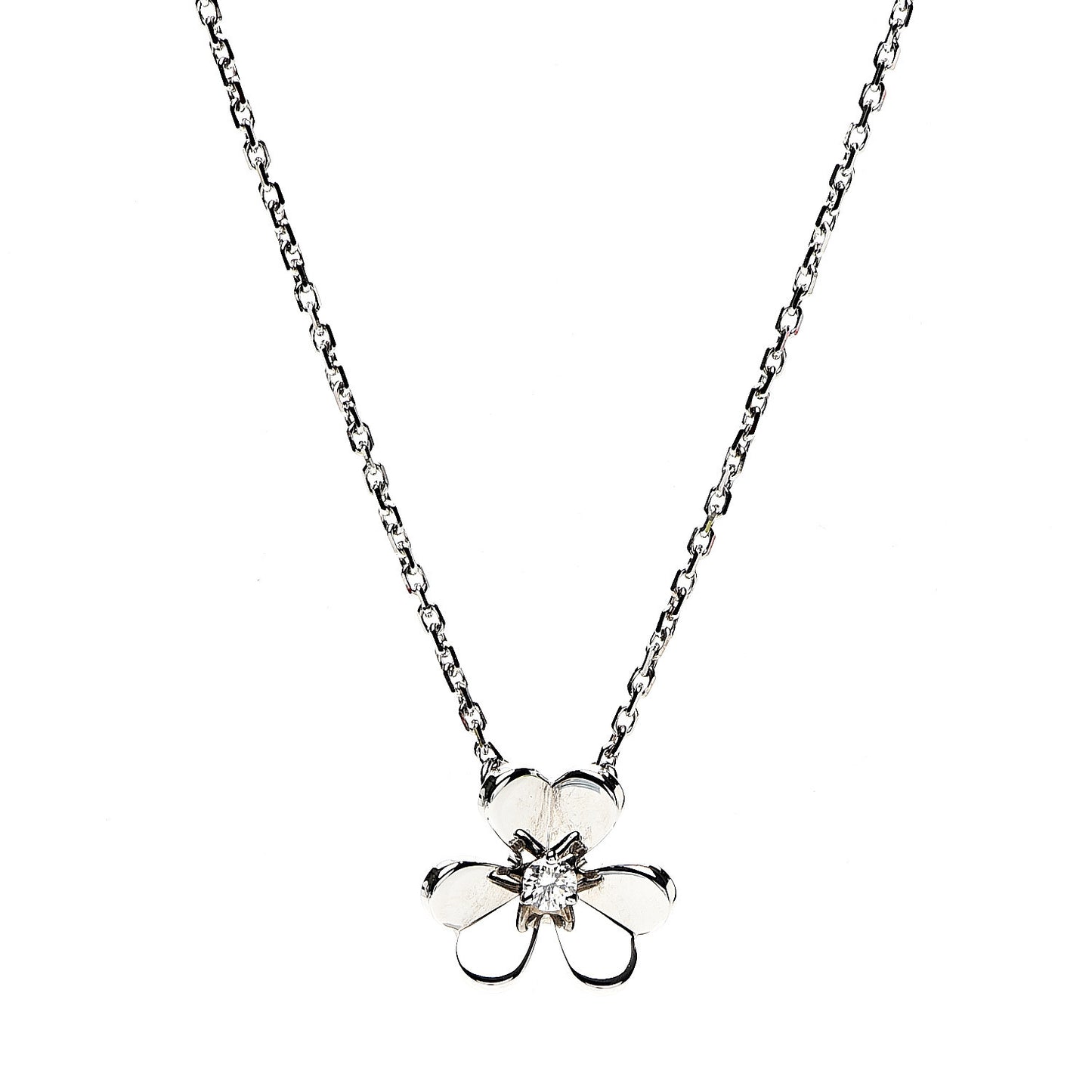 18K White Gold Diamond Mini Frivole Pendant Necklace