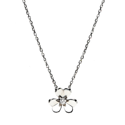Van Cleef & Arpels 18K White Gold Diamond Mini Frivole Pendant Necklace 3 of 8