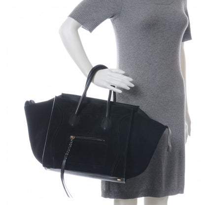 Celine Suede Medium Phantom Luggage Black 2 of 7