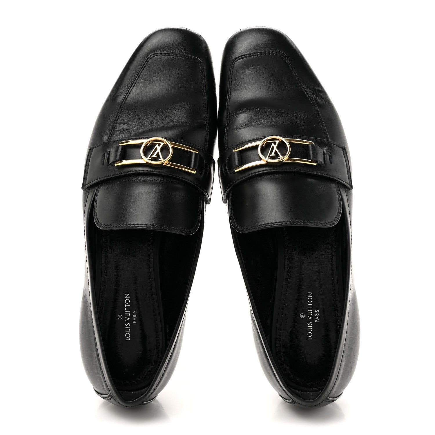 Louis Vuitton Calfskin Upper Case Flat Loafer 38 Black 3 of 9