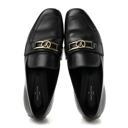 Louis Vuitton Calfskin Upper Case Flat Loafer 38 Black 3 of 9