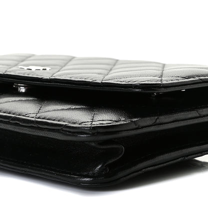 Chanel Lambskin Quilted Wallet On Chain WOC Black 8 of 8