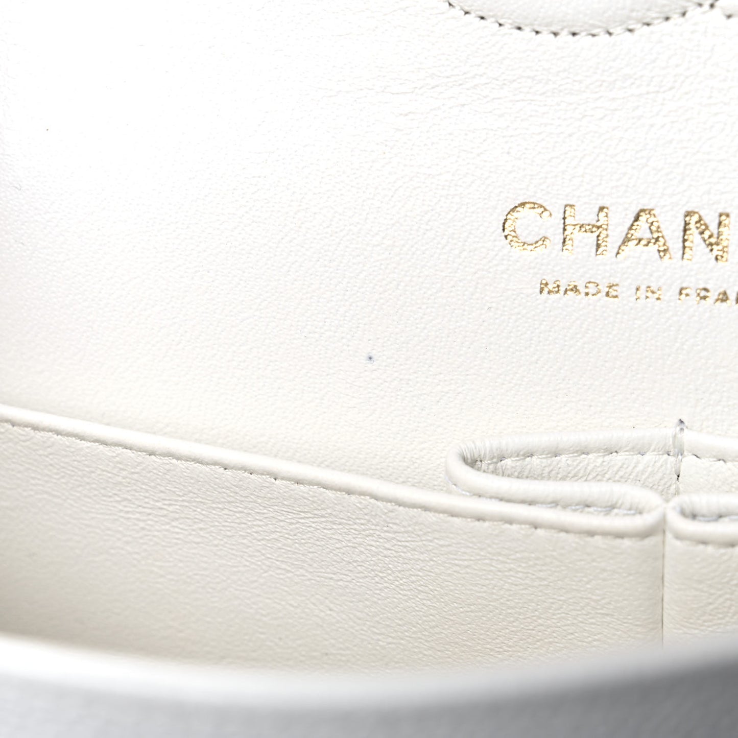 Caviar Quilted Medium Double Flap White
