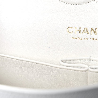 Chanel Caviar Quilted Medium Double Flap White 10 of 16